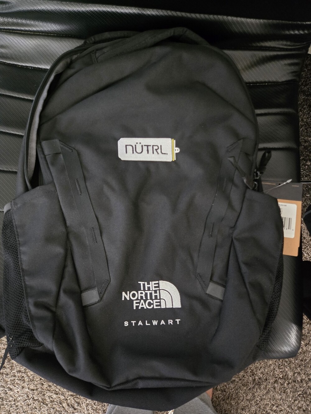 The North Face Stalwart Backpack - Black with White Logo NUTRL Editiom